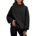 thumbnail image 2 of Womens Oversized Sweatshirts Turtleneck Pullover Long Sleeve Shirt Tops Fall Fashionable Outfits Clothes (XXL, Black), 2 of 7