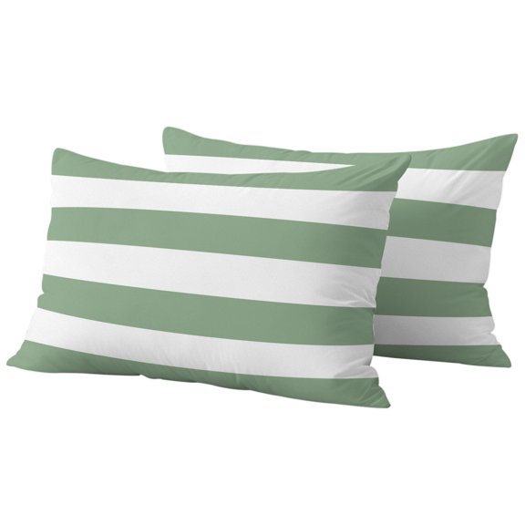 Outdoor Waterproof Throw Pillow Covers Set of 2 Sage Green Stripes Pillowcases Lumbar Outdoor Pillows Cushion Case 20x12 Inch Parallel Lines Classic Striped Patio Pillows for Couch Sofa Bed