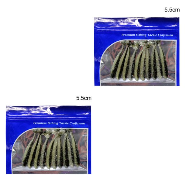 Wosthever 10 Uds. De cebos de pesca de simulación, señuelos de pesca reutilizables, cebos artificiales de PVC portátiles, 5,5 cm, tipo 8 No.08 2piezas Wosthever CBP150917