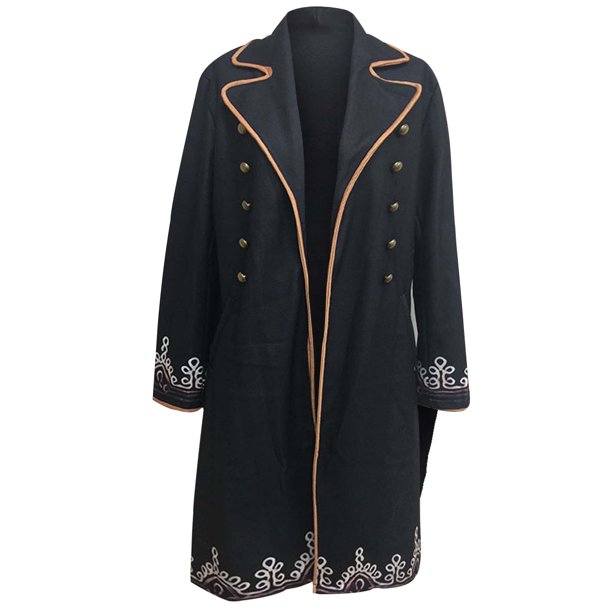 Gabardina para mujer Abrigo de solapa estampado de longitud media elegante y elegante para mujer (Negro, M)