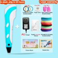 thumbnail image 1 of Bolígrafo 3D para niños, bolígrafo de impresión de dibujo 3D con pantalla LCD, juguetes de filamento PLA Compatible para niños, regalo de cumpleaños de Navidad Tan Jianjun unisex, 1 of 2