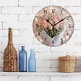 thumbnail image 3 of YAZAOO Decorative Wall Clock Size：25cm Pink Roses Design Pattern Clock, 3 of 10