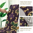 thumbnail image 5 of Yayeee 2 Pack Dining Chair Covers Stretch Parson Chairs Slipcovers Seat Protector, Gold and Purple Floral Pattern, 5 of 6