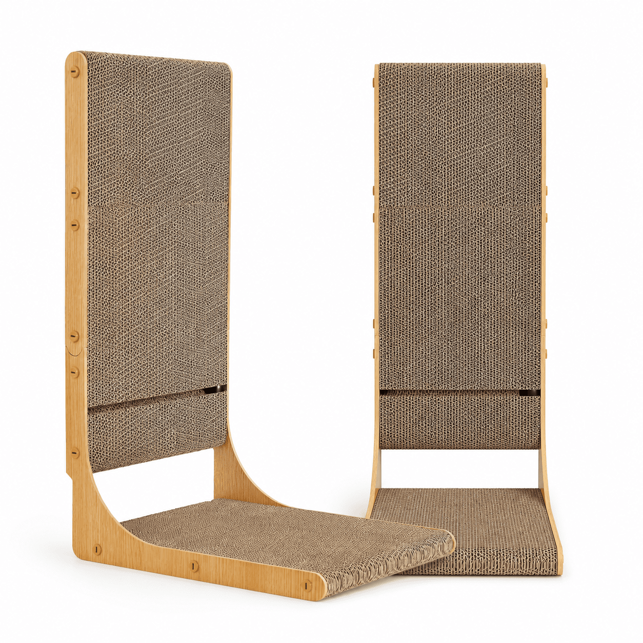 Cat Scratcher Brown 15.7 L x 12.2 W x 25.6 H 2-pack L-shaped Vertical Indoor Cat Furniture Protector