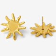 thumbnail image 2 of Fashionable Stainless Steel Irregular Heart with Sun Stud Earrings Golden 19x19mm, 2 of 4