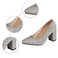thumbnail image 5 of Women's High Heels Sequin Pointed Toe Dress Shoes (Silver 41), 5 of 8