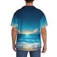 thumbnail image 3 of Yiaed Night Sky Beach Scene Print Mens Casual Wrinkle Free Shirts Short Sleeve Button Down Summer Stretch Dress Shirt-4X-Large, 3 of 5