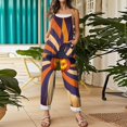thumbnail image 6 of Plus Size Halloween Boho Overalls for Women Floral Print Linen Jumpsuits 2026 Spaghetti Strap Rompers, 6 of 7