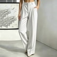 thumbnail image 2 of Dress Pants Women High Waisted Wide Leg Casual Stripe Trousers Breathable Stretch Business Dressy Office Pinstripe Slacks S, 2 of 9