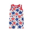 thumbnail image 1 of 4th of July Baby Boy Romper Sleeveless American Flag Jumpsuit Bodysuit Star Stripe Independence Day Summer Clothes, 1 of 8