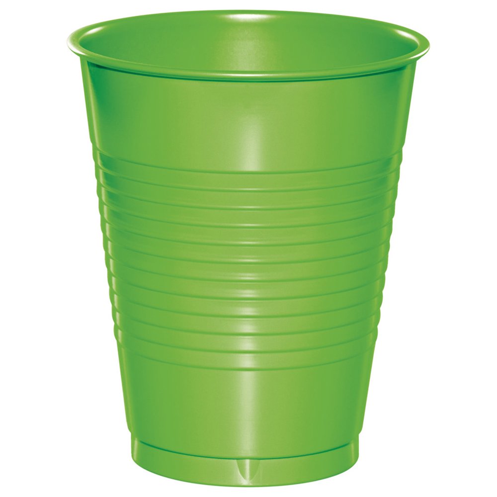 Fresh Lime Green 16 oz Plastic Cups for 60 Guests