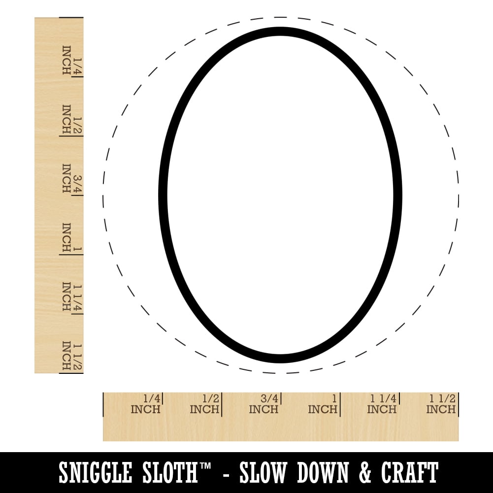 Oval Outline Self-Inking Rubber Stamp Ink Stamper - Black Ink - Large 1-1/2 Inch