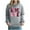 Gray, variant on Women's Pullover Hoodie Valentines Day Printed Casual Fall Winter Long Sleeved Hooded Sweatshirt