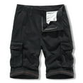 thumbnail image 2 of BADHUB Outdoor Cargo Shorts for Men Multi Pocket Classic Button Zipper Work Shorts Straight Ripstop Hiking Shorts Clearance Black L, 2 of 7