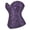 Black Purple, variant on Gothic Brocade Women Boned Corset Bustiers Top Gold 7XL