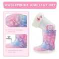 thumbnail image 3 of FUNCOO PLUS Girls Light Up Rain Boots Toddler Kids Warm Lined Winter Boots, Butterfly, Toddler Size 9, 3 of 5