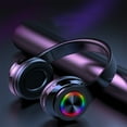 thumbnail image 2 of Wireless Bluetooth Over-Ear Headphones with Colorful LED Lights TF Card Support Enhanced Bass Foldable Design Long Battery Life for Music Gaming Sports on Mobile Devices, 2 of 9