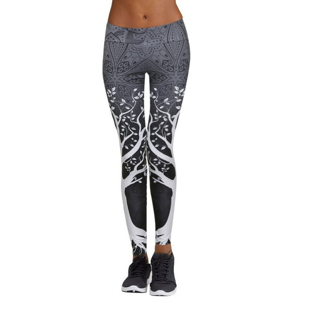 Gibobby Leggings Invierno Mujer Ejercicio Gimnasio Fitness Impreso paraportes Mujeres Pantalones entrenamiento Yoga Pantalones atléticos(Gris, XXXL)