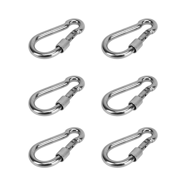 Spring Snap Hooks, Key Chain Link Buckle Stainless Steel Quick Connect 6pcs  Strong Bearing Capacity For Hiking 4MM,5MM,6MM,7MM,8MM 