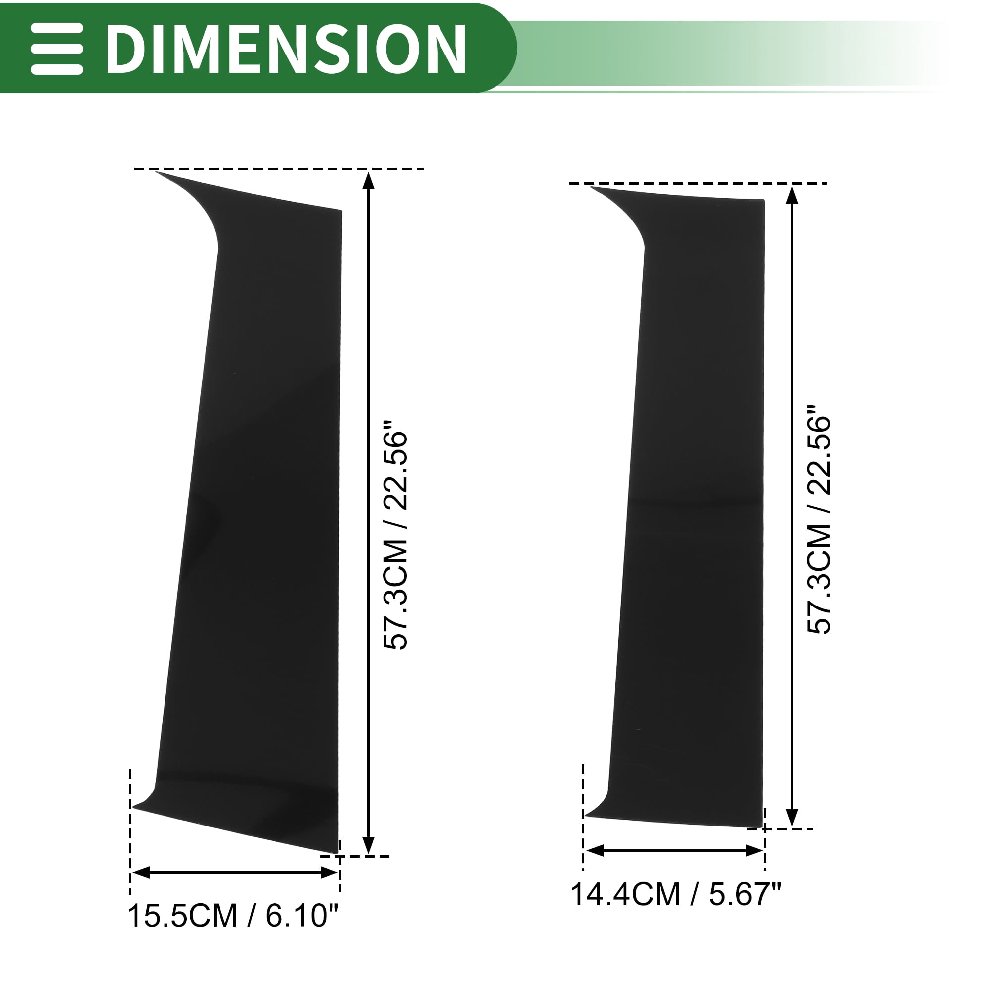 Unique Bargains 4Pcs Anti Scratch Window Trim For Ford F-250 1999-2014 Black