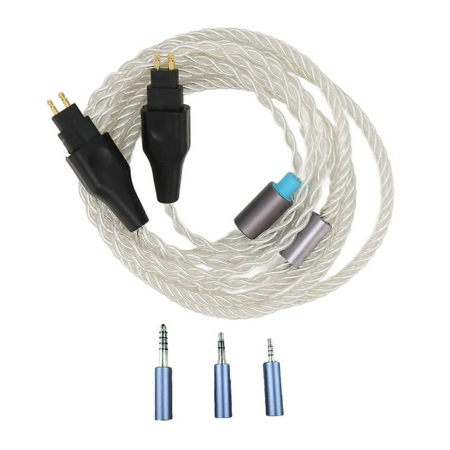 2 Pin Sound Cable 4 Core Silver Plated Copper 3 in 1 Cable Replacement for HD650 HD660S HD6XX HD600 HD660 HD580