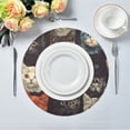 thumbnail image 2 of Round Plate Mat 15.4x15.4 Inchesx1 Placemat Table Mat Kitchen Mat Coffee Mat Fabric Thick, Strong Wear-Resistant, Heat Resistance Little Colored Cat2, 2 of 7