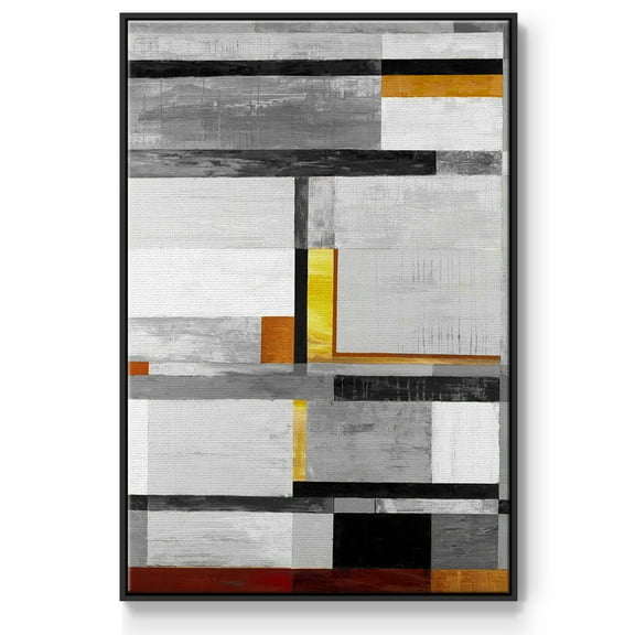 Retro Spectrum V7 Framed Premium Gallery Wrapped Canvas - Ready to Hang - 17 x 25 - Black Floating Frame