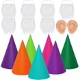 thumbnail image 1 of 16 paquetes de disfraz de gnomo, 7 piezas de sombreros de enano de fieltro, 7 piezas de barba falsa blanca, 2 piezas de orejas falsas para Halloween, fiesta de Navidad, cosplay, 1 of 3