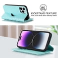 thumbnail image 4 of Funda antirrobo con cierre magnético para iPhone 14 Pro, compatible con carga magnética, piel sintética y TPU, diseño tipo billetera, ranuras para tarjetas, 4 of 5