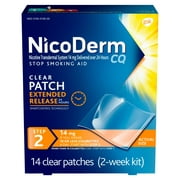 NicoDerm Stop Smoking Aid w/ Clear Extended Release Patches, 14mg, 14ct