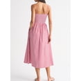 thumbnail image 6 of Jaimenalin Women'S Summer Midi Dresses Plaid Sleeveless Spaghetti Strap Smocked Tiered Beach Sundress Pockets Pink XL, 6 of 7