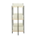 thumbnail image 6 of DecMode 40" x 32" Beige Wood Rounded Rectangular 2 Shelf Console Table with Slim Black Metal Legs, 1-Piece, 6 of 12