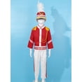 thumbnail image 5 of DPOIS Kids Girls Boys Drum and Trumpet Team Costume Marching Band Uniform Red-A 3-4, 5 of 7