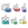 thumbnail image 1 of Molde de resina epoxi de cristal simple Candelabro redondo de cinco puntas molde de silicona para vela de amor, 1 of 5