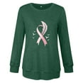 thumbnail image 4 of EchfiProm Womens Tops Long Sleeve Breast Cancer Pullover Fall Green Relaxed Fit T-Shirt for Ladies, 4 of 4