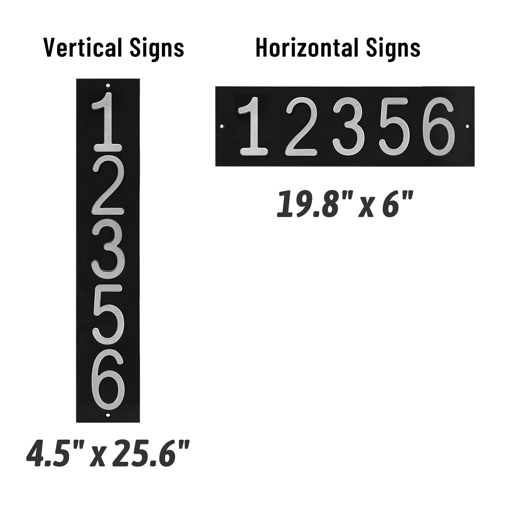 ShadeMart Personalized Flush Mount House Numbers Address Street Sign Plaque in Vertical/Horizontal, Aluminum Modern Front Door Sign - Made In USA (Custom Plate & Fonts Colors/Numbers)