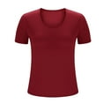 thumbnail image 5 of OSFVNOXV Plus Size Lounge Top with Built-In-Bras L-5XL,Comfort Fit Wire-Free Pajama Top with Soft Cups,Summer Casual Short Sleeve Crewneck Oversized Sleep T-Shirts, 5 of 7
