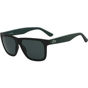 Lacoste Men's Matte Onyx/Green Petite Pique Soft Square Classic Sunglasses - L732S-004