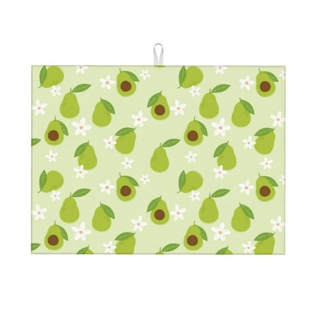 

Kdxio Avocado With Leaf And Flower for Dish Drying Mat 24*18 inch Absorbent Dish Drainer Kitchen Counter Large Size Dish Drying Pad for Countertops Draining Racks