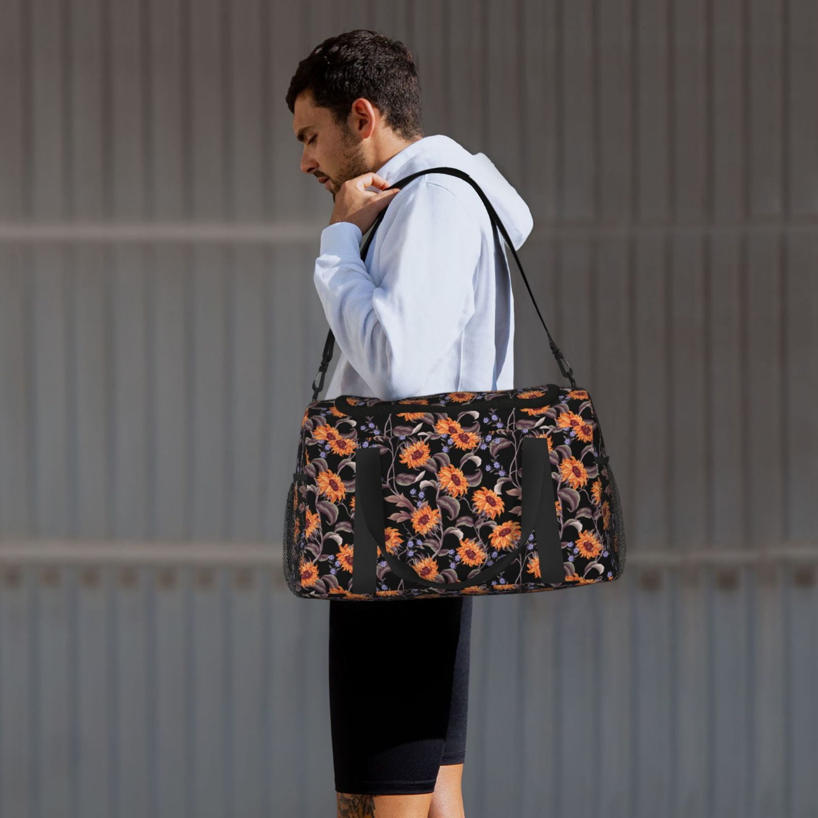 Fuzoiu Sunflowers Print Travel Duffle Bag,Carry On Tote Bags,Duffel Bag,Sport Gym Bag, Hospital Bag for Labor and Delivery, Overnight Bag,Luggage Bag