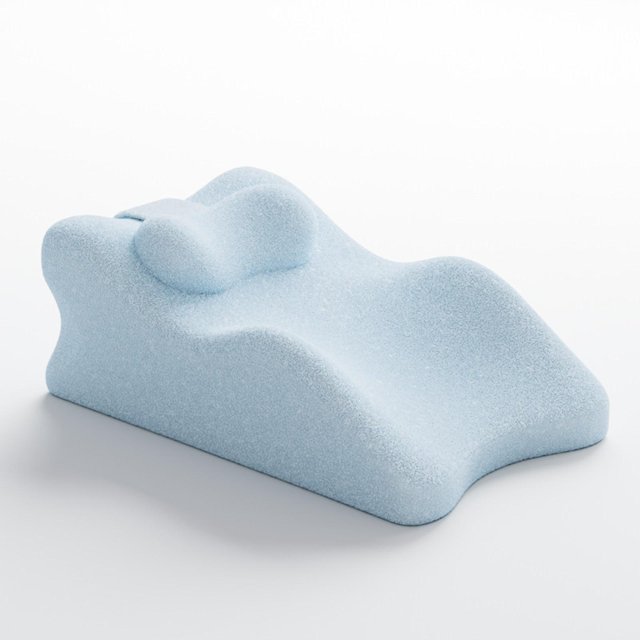 Almohada de espuma viscoelástica para rodillas, accesorios que mejoran la postura, suave, cojín de apoyo para los pies, almohada para viajes, lectura azul
