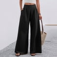 thumbnail image 4 of KLHDSF Flowy Pants for Women Casual High Waisted Wide Leg Palazzo Pants Trousers with Pocket Plus Size Black L, 4 of 4