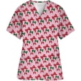 thumbnail image 4 of Uniformes médicos de Navidad para mujer, Tops de enfermera con estampado de Papá Noel, uniforme de novio para mascotas, ropa de cuidador de manga corta, Форма Uku Uku Hrvры, 4 of 5