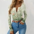 thumbnail image 5 of Womens Long Sleeve Ribbed Shirts V Neck Slim Fitted Henley Tops Ribbed Knit Casual Trendy Going Out Tops, 5 of 5
