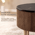 thumbnail image 5 of Homall 2-Piece Nesting Coffee Table Set, Round Coffee Tables with Hidden Drawer and Motion Sensor LED Light, Modern Living Room Tables with Storage and Metal Base, Walnut & Black, 5 of 8