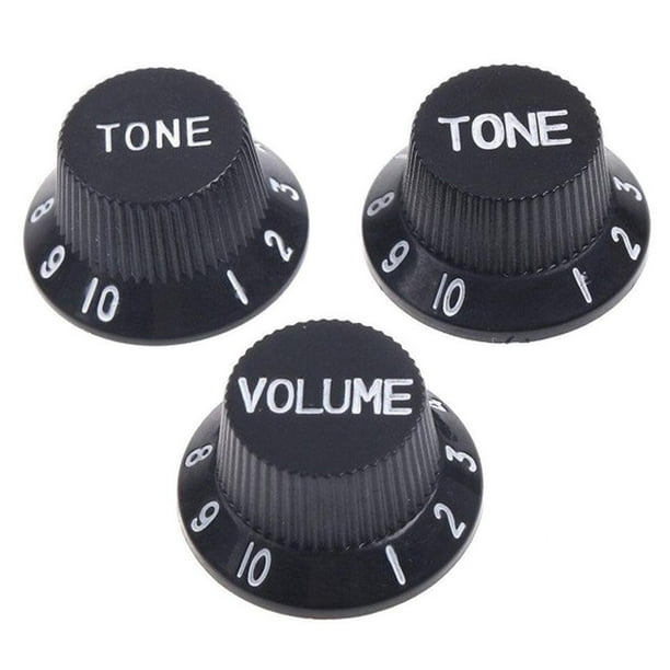 3 Piezas de Plástico 1 2 Botones ntrol de de Tono para Piezas de Repuesto de Guitarra Eléctrica, Negro Yuyangstore Perillas de control de volumen de tonos
