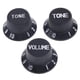 thumbnail image 1 of 3 Piezas de Plástico 1 2 Botones ntrol de de Tono para Piezas de Repuesto de Guitarra Eléctrica, Negro Yuyangstore Perillas de control de volumen de tonos, 1 of 8