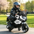 thumbnail image 2 of Costway 6V Kids Motorcycle with Music, Horn, Detachable Training Wheels & LED Headlights White, 2 of 11
