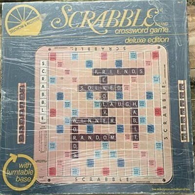 Scrabble Deluxe 1977 Edition Board Game - Rotating Turntable With Grid, Vintage Word Game For Family Game Night