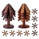 thumbnail image 1 of 4 piezas de salvamanteles de madera para platos calientes EZLIFE forma de árbol Navidad, 1 of 7